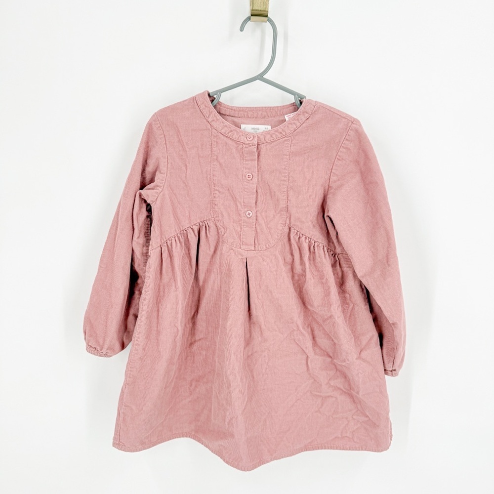 Mango Pink Pleated Sundress with Bishop Sleeves